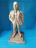 Soviet Lenin statue in metal alloy standing on a tiered pedestal