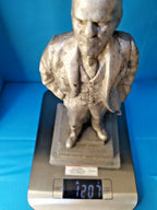 Socialist realism metal figure with aged patina close-up – detail 10