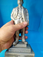 Lenin statue in suit and vest, thoughtful pose, side view – detail 8
