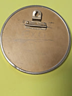 Back of Soviet plaque with original metal mounting bracket and stamp – detail 6