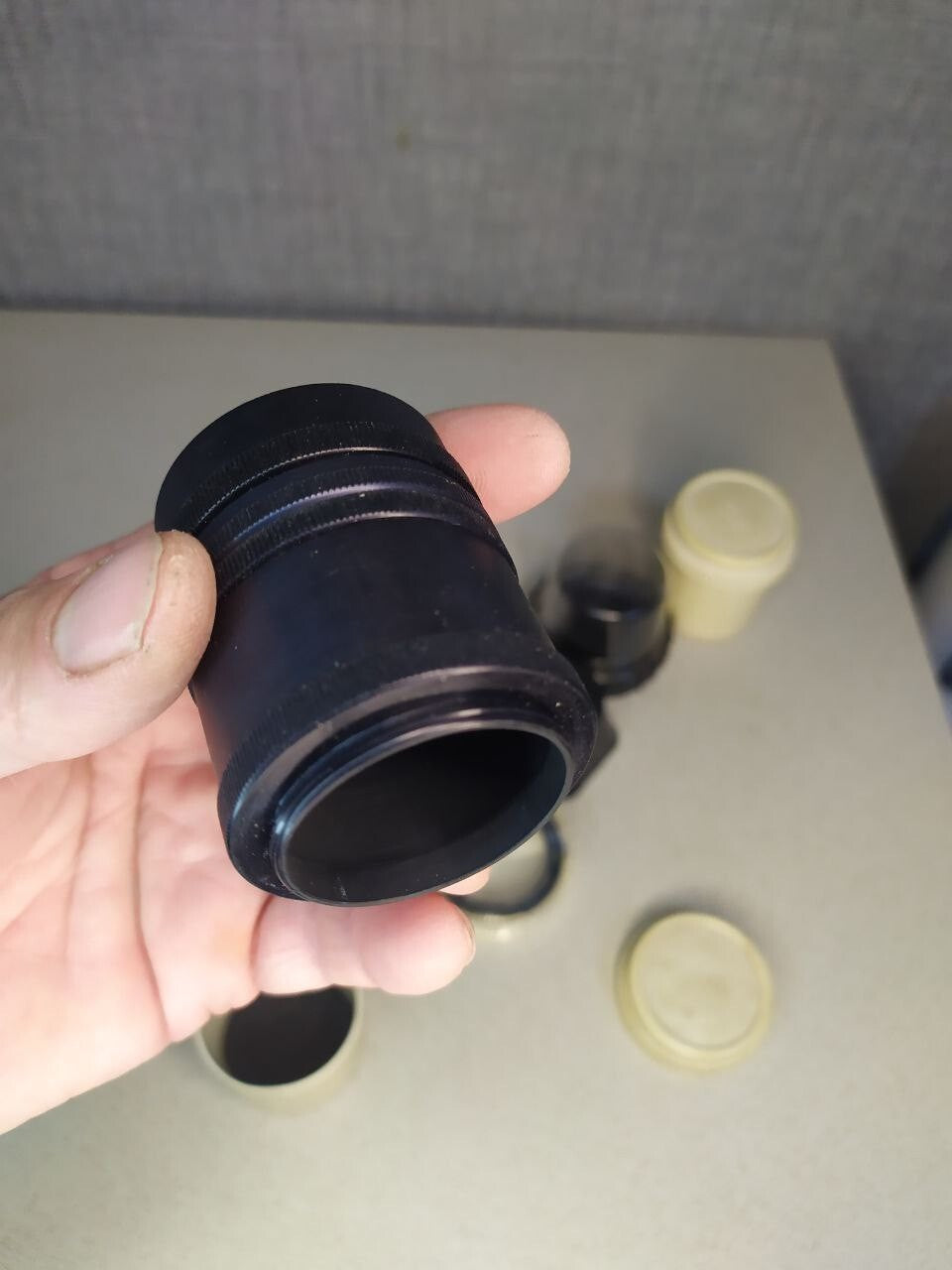 KMZ Zenit logo on a filter from the Soviet lens set – detail 11
