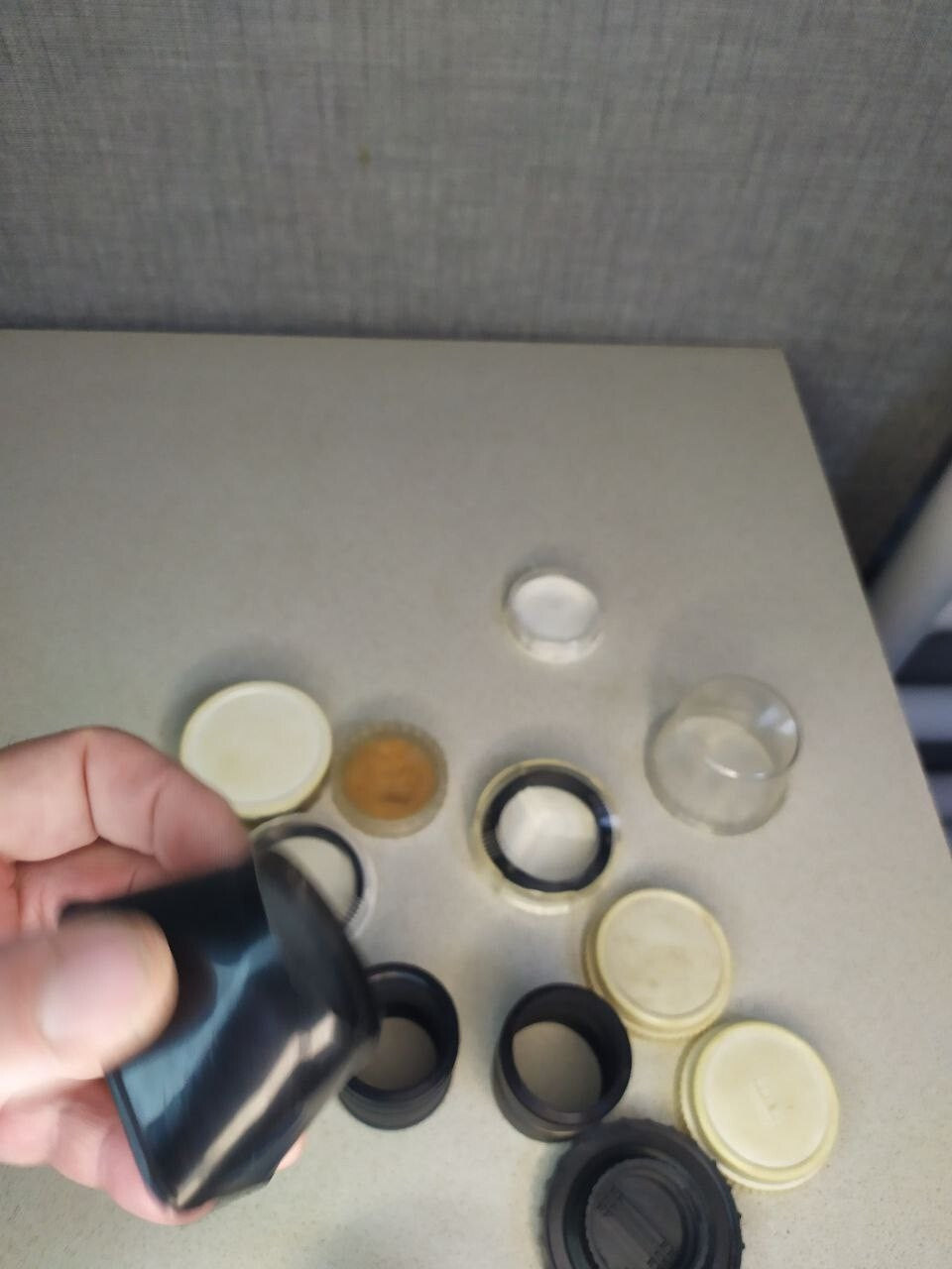 KMZ Zenit logo on a filter from the Soviet lens set – detail 20