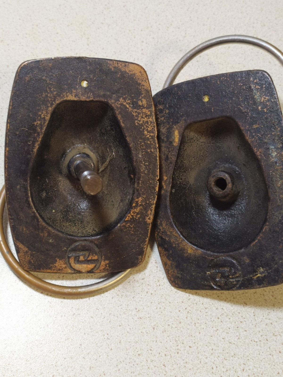 Vintage door hardware from the USSR, threaded rod and bolt mount detail – detail 10