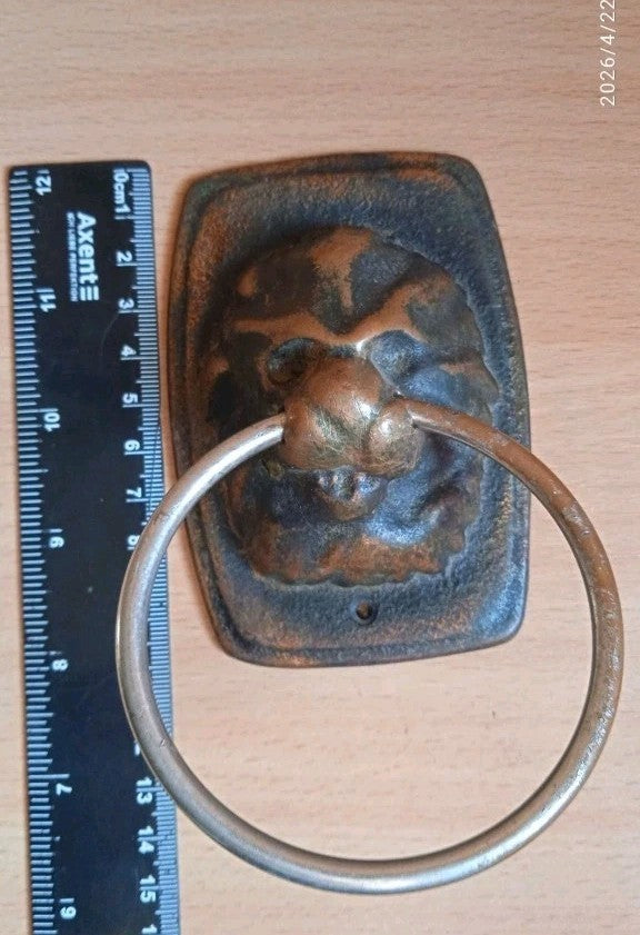 Vintage door hardware from the USSR, threaded rod and bolt mount detail