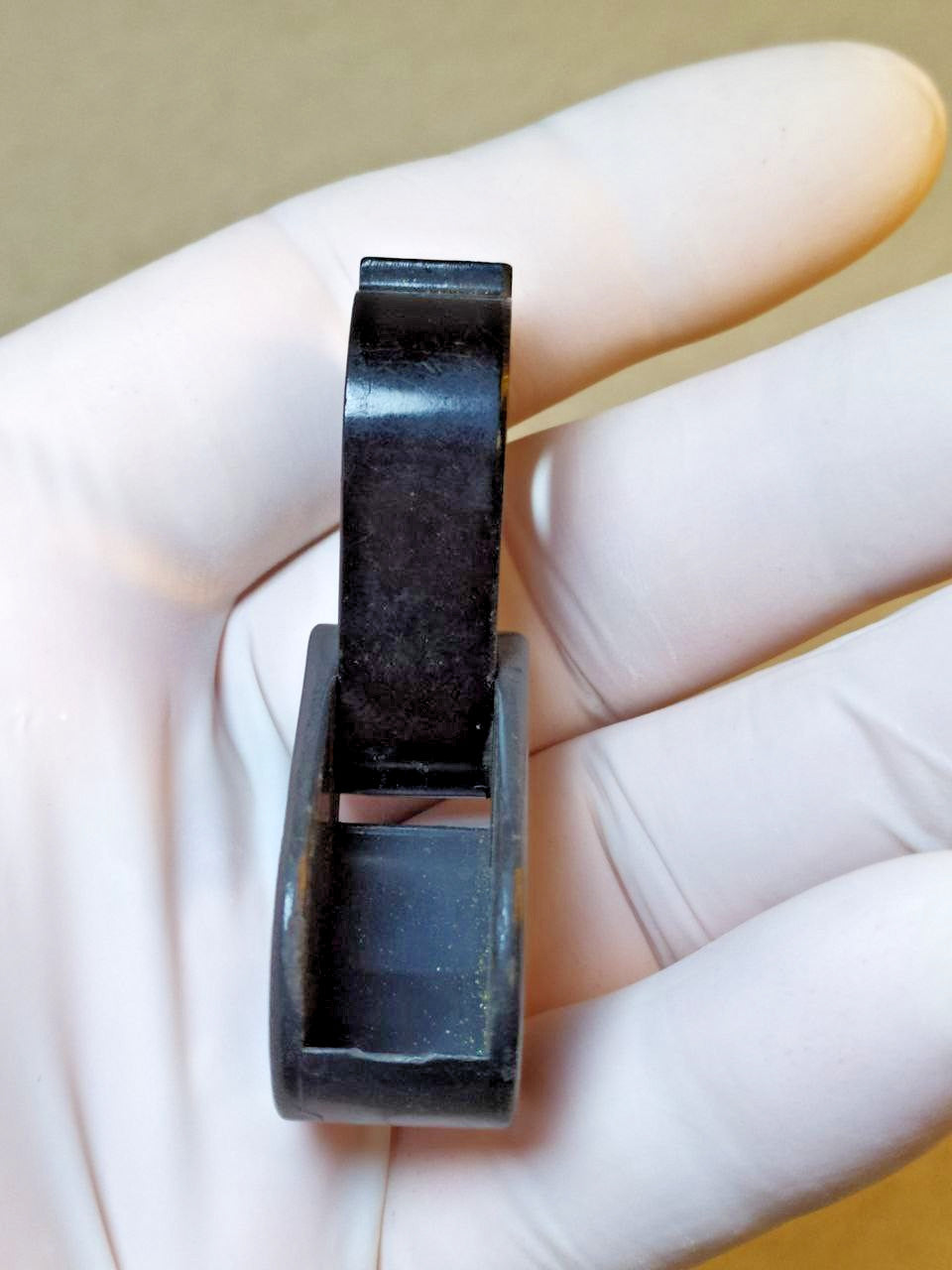 Scratches from use on the glass and case of the Soviet optic – detail 13