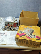 Lunokhod toy with eight mesh wheels and antenna