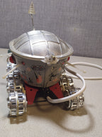 USSR lunar rover toy lid, red indicator light and lettering – detail 9