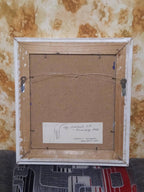 Tall ship painting in white wooden frame with gold inner rim – detail 7