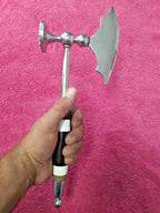 Mid-century cleaver handle with contrasting black and white rings