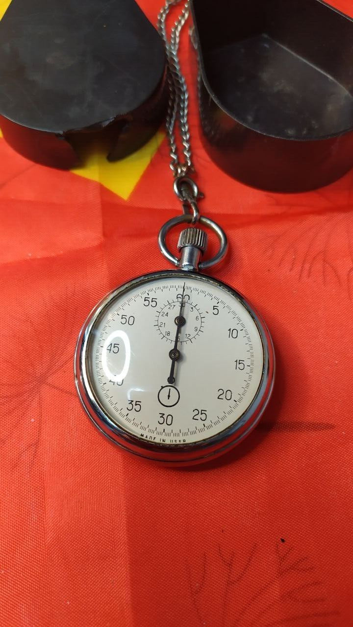 Soviet watch vintage chrome case back with strawberry sticker – detail 6