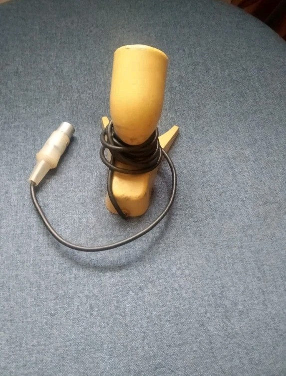 Vintage USSR dynamic microphone body close view