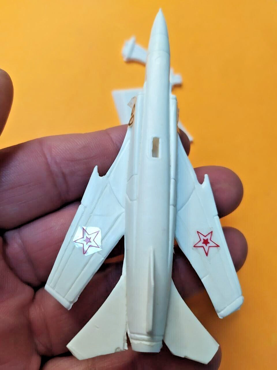Original cardboard box and stand for the Soviet plastic jet model – detail 7