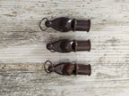 Militia whistle in dark cherry brown carbolite, teardrop shape