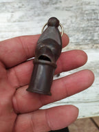 Red Army collectibles: three vintage USSR signal whistles side by side – detail 7