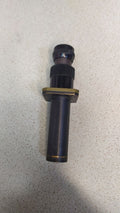 Soviet military optical sight with black enamel body, brass parts and mounting flange