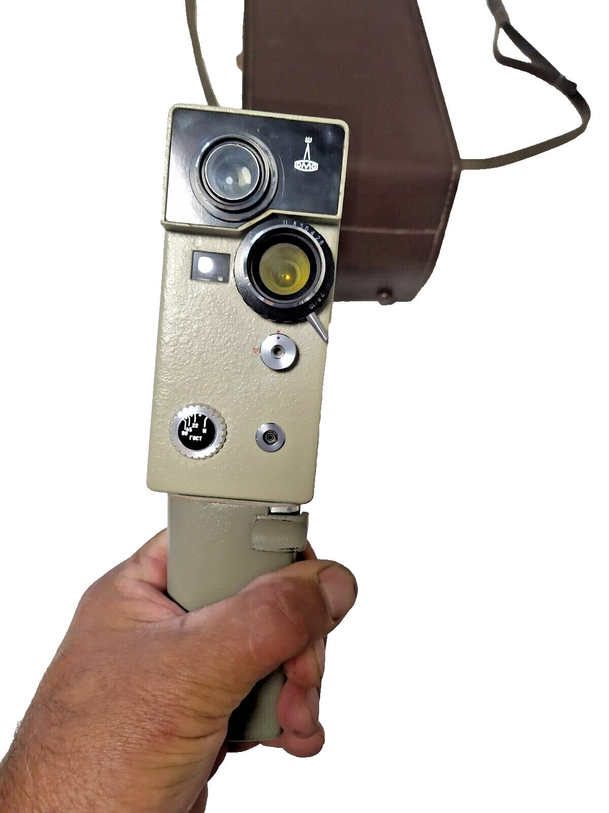 8mm movie camera Aurora with leather carrying case and strap