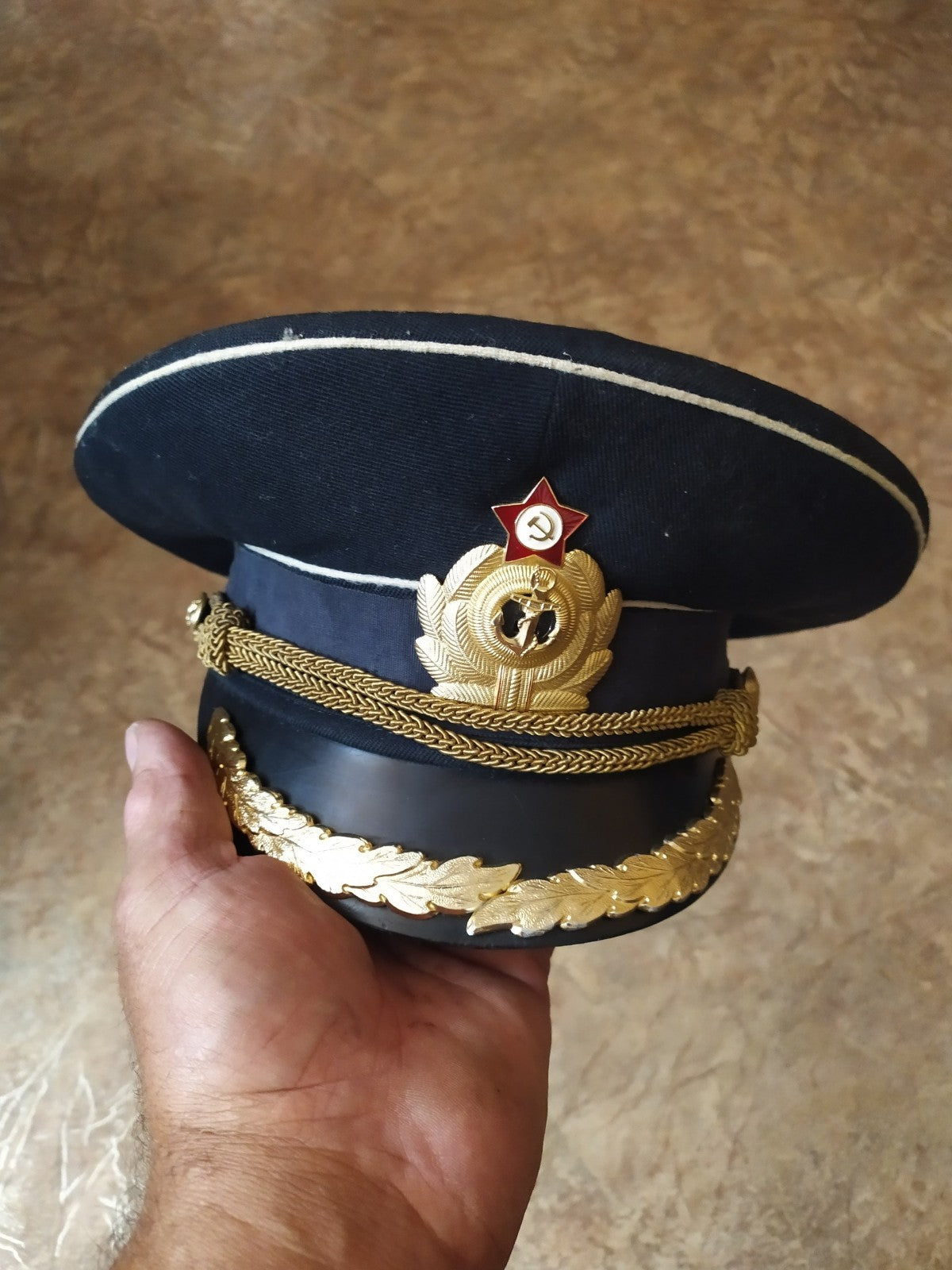 Multi-row medal bar and breast badges on the Soviet naval tunic – detail 19