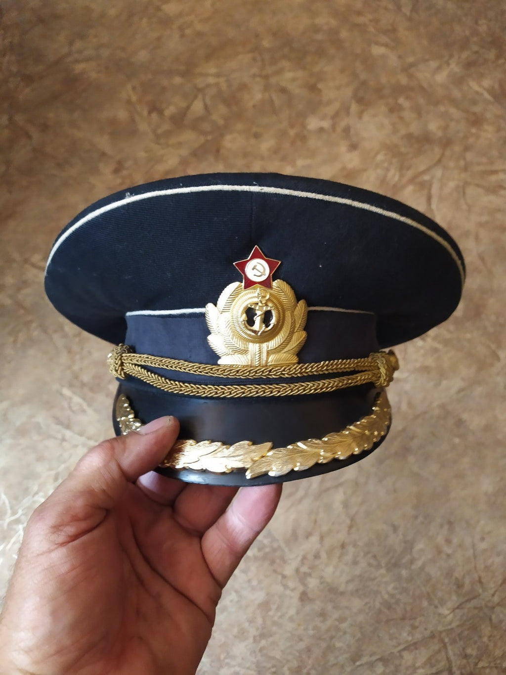 Black wool double-breasted tunic with gold bullion collar patches – detail 20