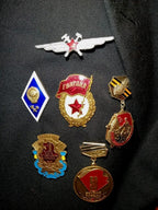 Black wool double-breasted tunic with gold bullion collar patches – detail 5
