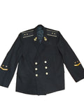 Soviet Navy officer uniform jacket, double-breasted with lieutenant shoulder boards