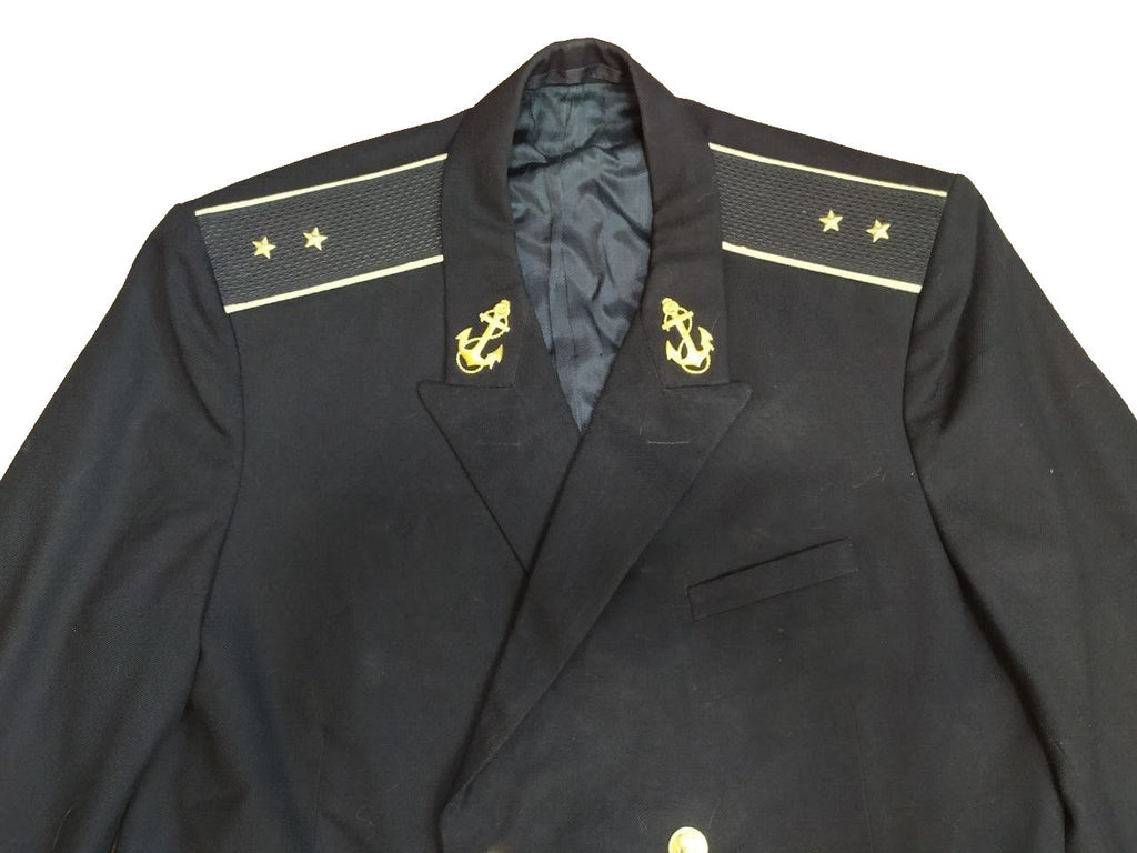 USSR military jacket gold-tone anchor buttons and sleeve rank stripes