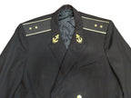 USSR military jacket gold-tone anchor buttons and sleeve rank stripes