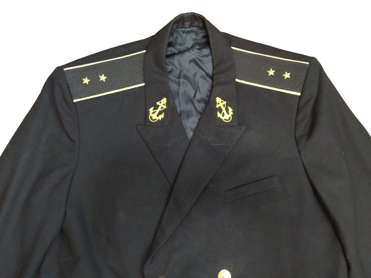 USSR military jacket gold-tone anchor buttons and sleeve rank stripes