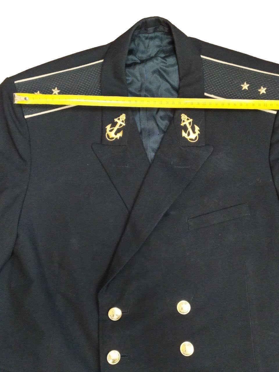 USSR military jacket gold-tone anchor buttons and sleeve rank stripes – detail 6