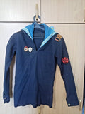 Soviet Navy uniform flannel shirt with blue sailor collar, SF shoulder boards and badges