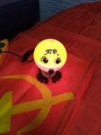 Soviet night light Kolobok with yellow dome, spring neck and stylized feet