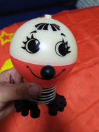 Vintage USSR Kolobok nightlight with hand-painted face and yellow dome – detail 14