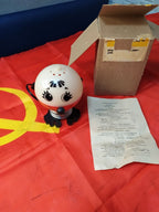 Vintage USSR Kolobok nightlight with hand-painted face and yellow dome