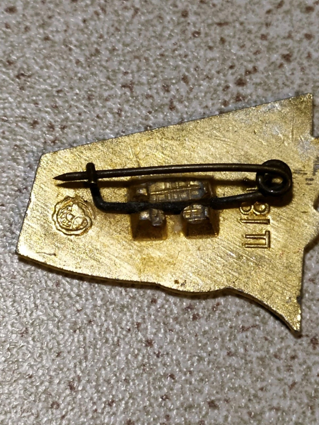 Enamel Soviet pin, reverse side