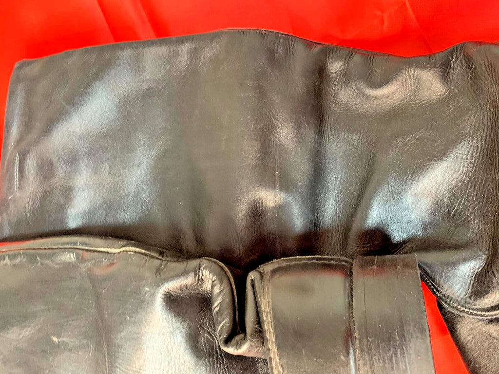 Vintage leather boots for men with light leather lining and factory ink stamps – detail 9