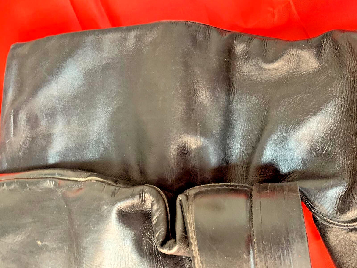Vintage leather boots for men with light leather lining and factory ink stamps – detail 9