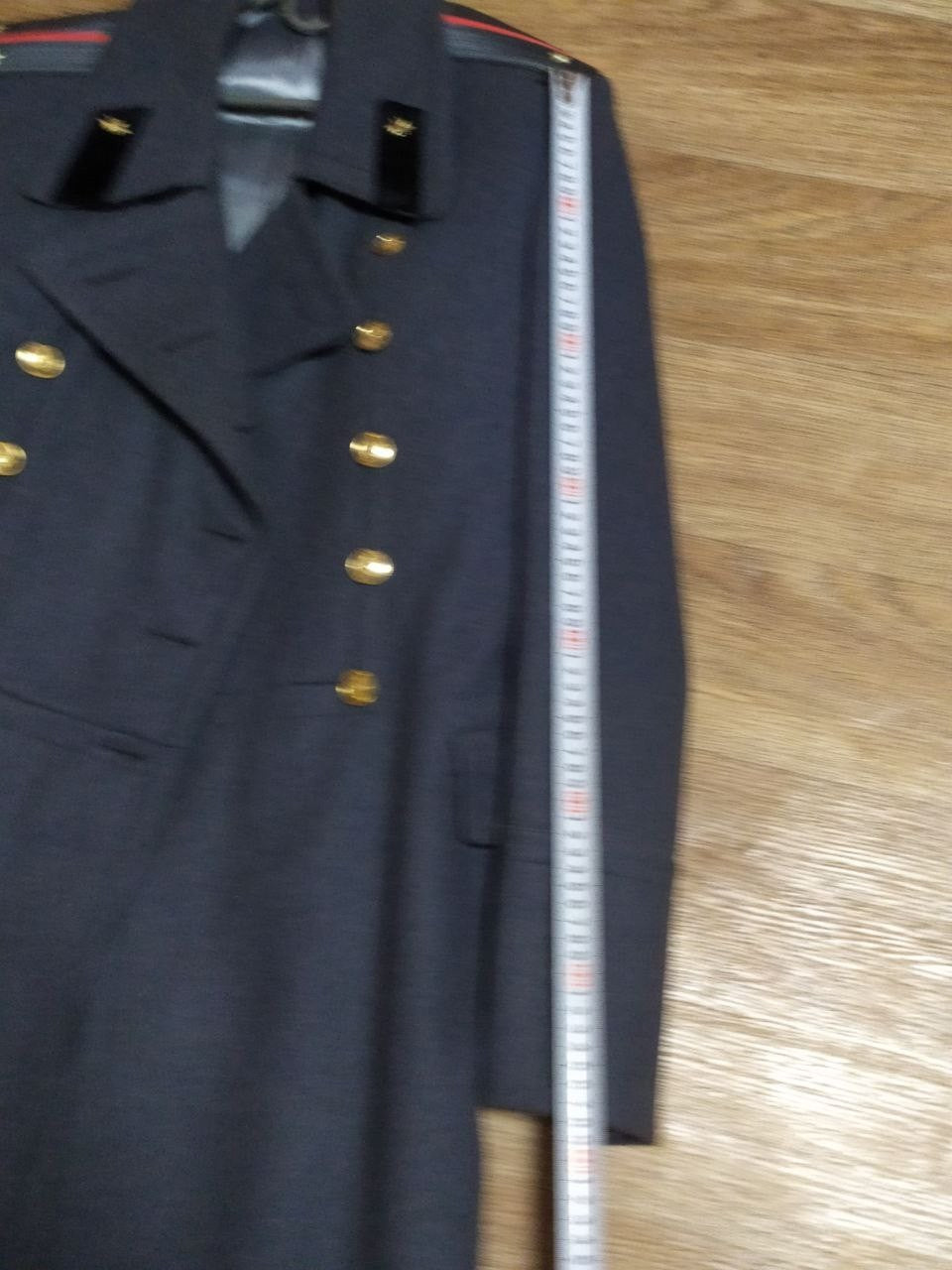 Unissued Soviet wool overcoat with original brass buttons – detail 13