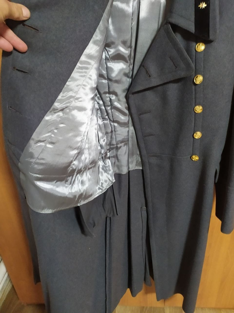 Unissued Soviet wool overcoat with original brass buttons