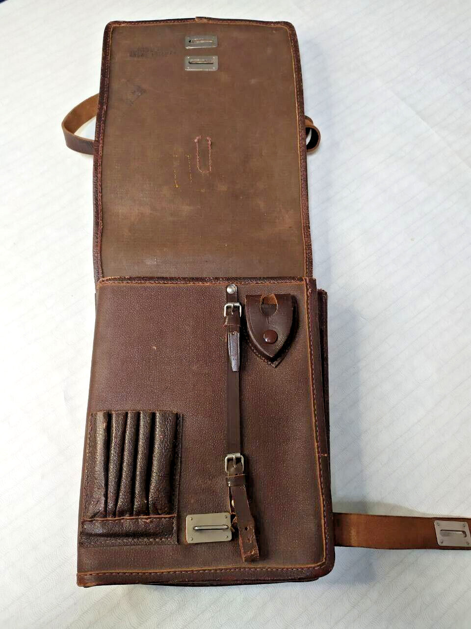 Old Soviet officer field bag with internal 1956 stamp – detail 10