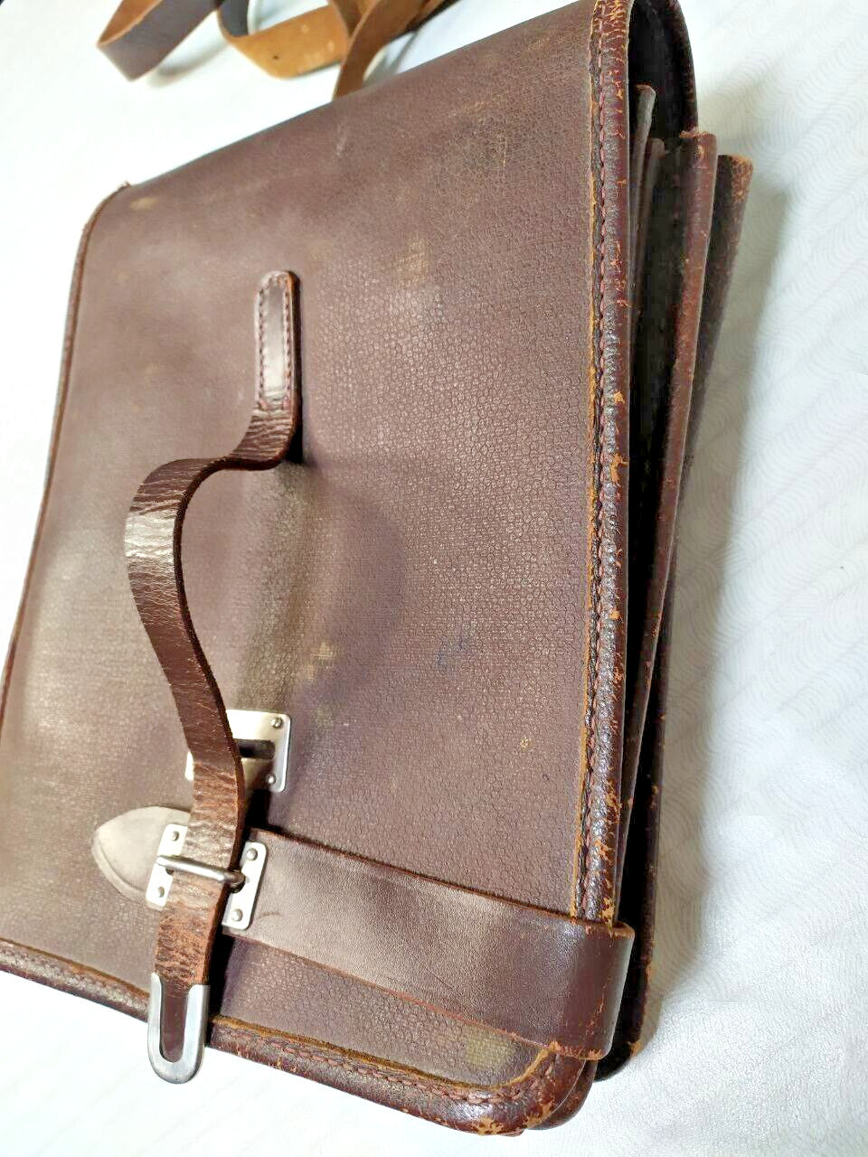 Old Soviet officer field bag with internal 1956 stamp – detail 13