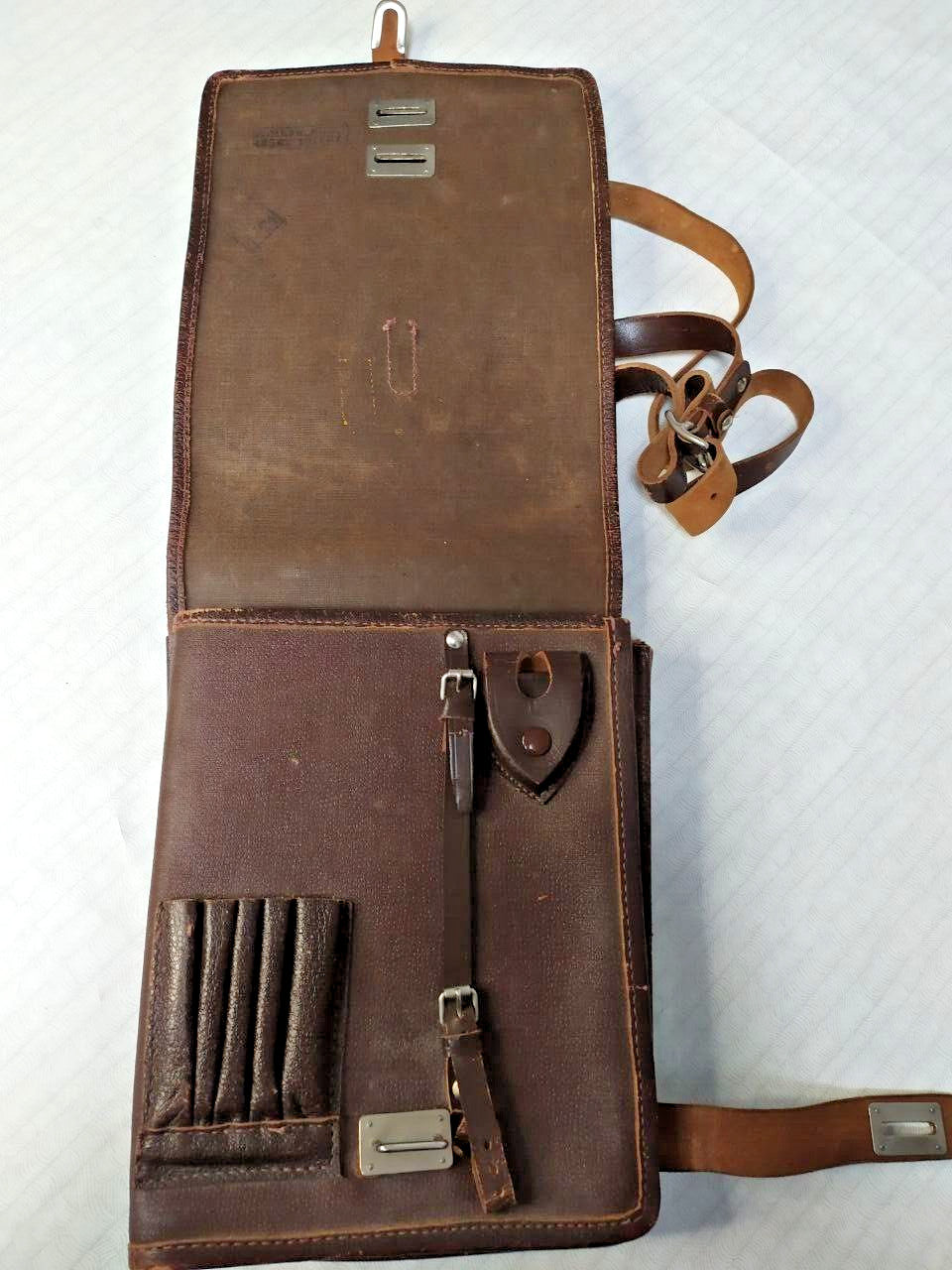 Interior of Soviet army tablet with clear map windows and pen slots