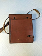 Soviet officer map case field tablet in brown with shoulder strap and metal buckles