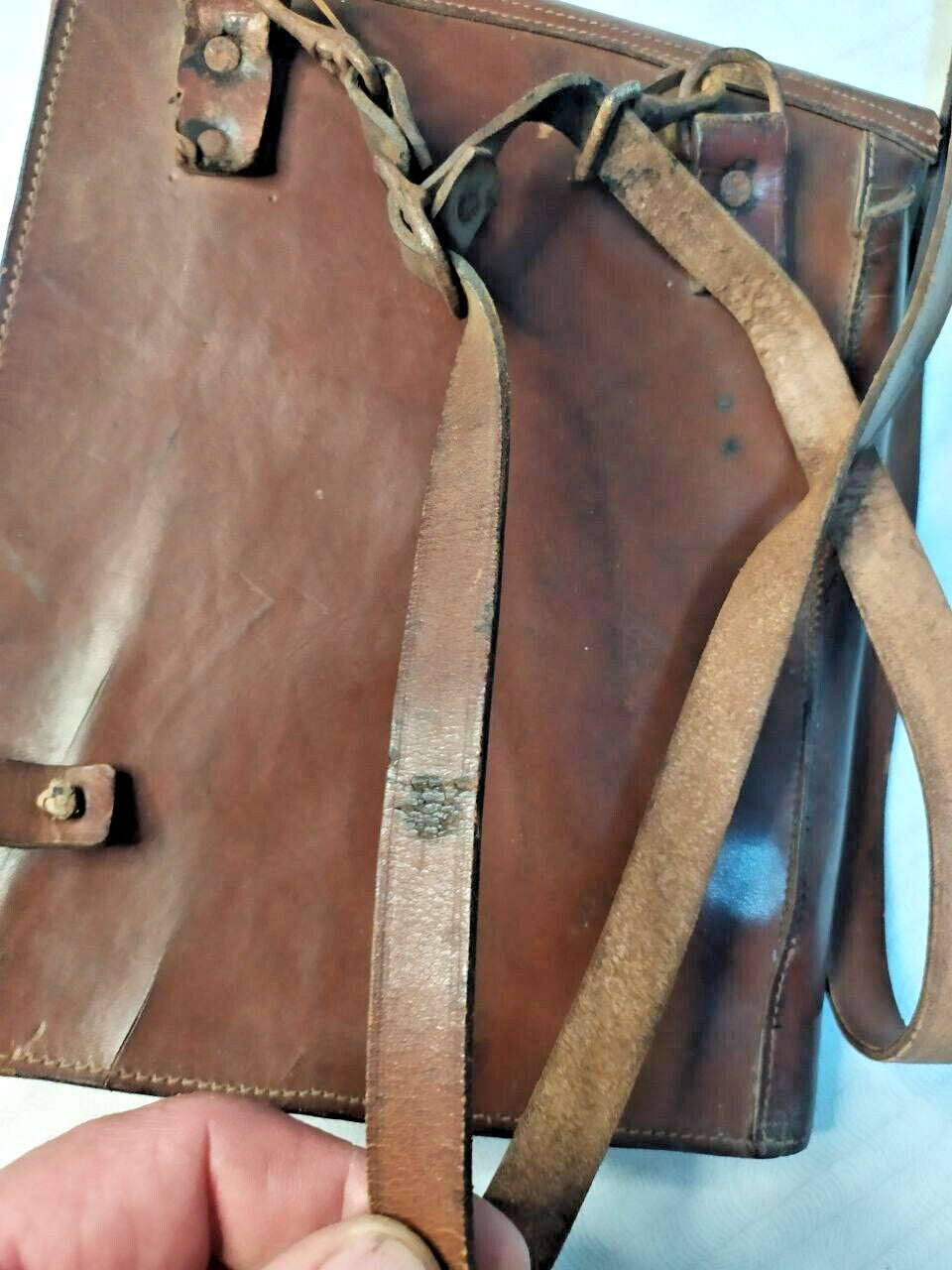 USSR officer field bag with snap fasteners and metal studs – detail 6