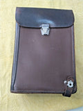 Soviet officer map case planshet in dark brown leather with metal latch