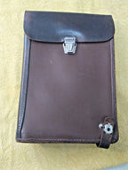 Soviet officer map case planshet in dark brown leather with metal latch