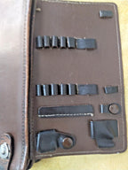 USSR military leather bag with pen, pencil and curvimeter slots – detail 12