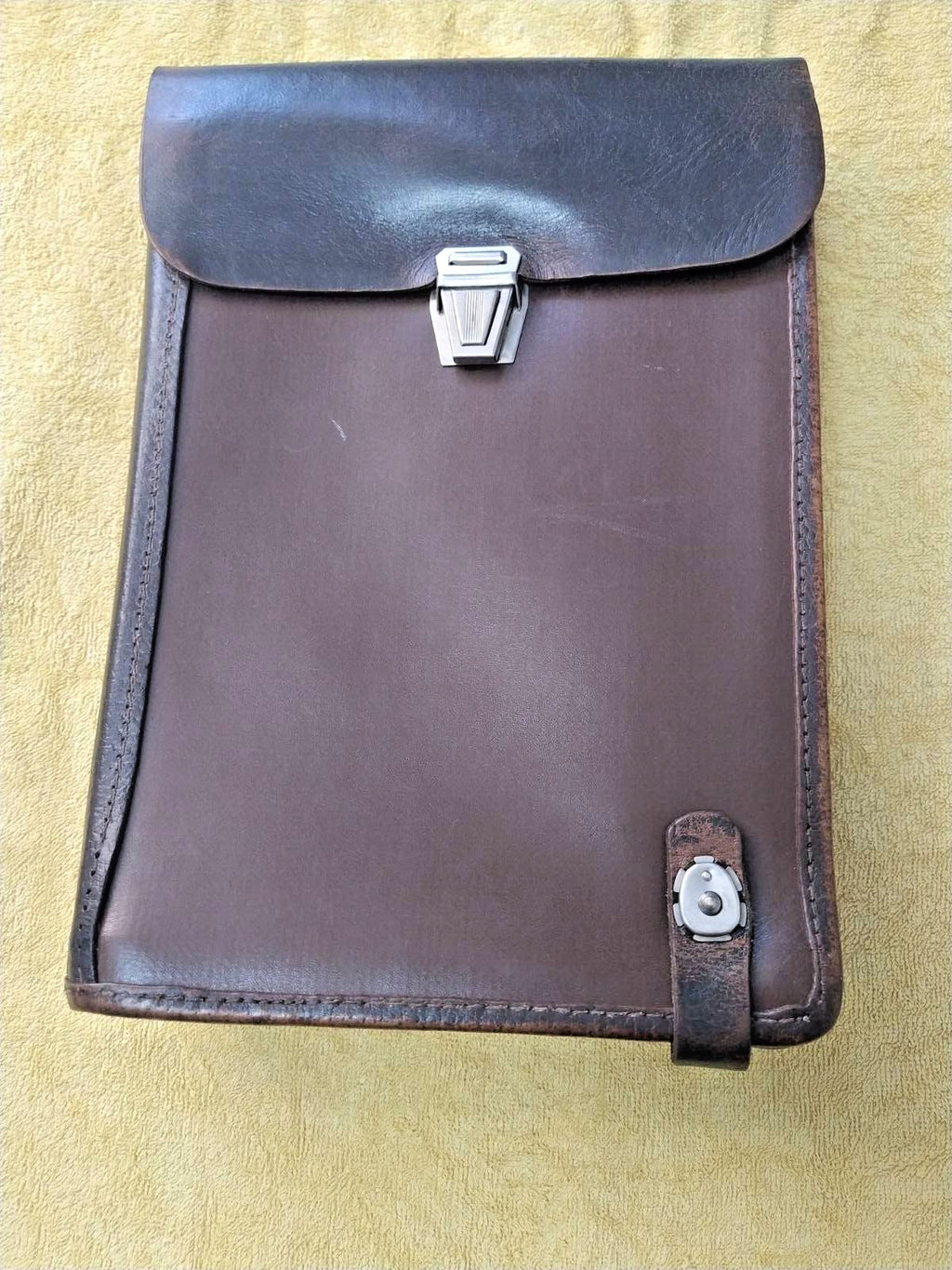 USSR military leather bag with pen, pencil and curvimeter slots
