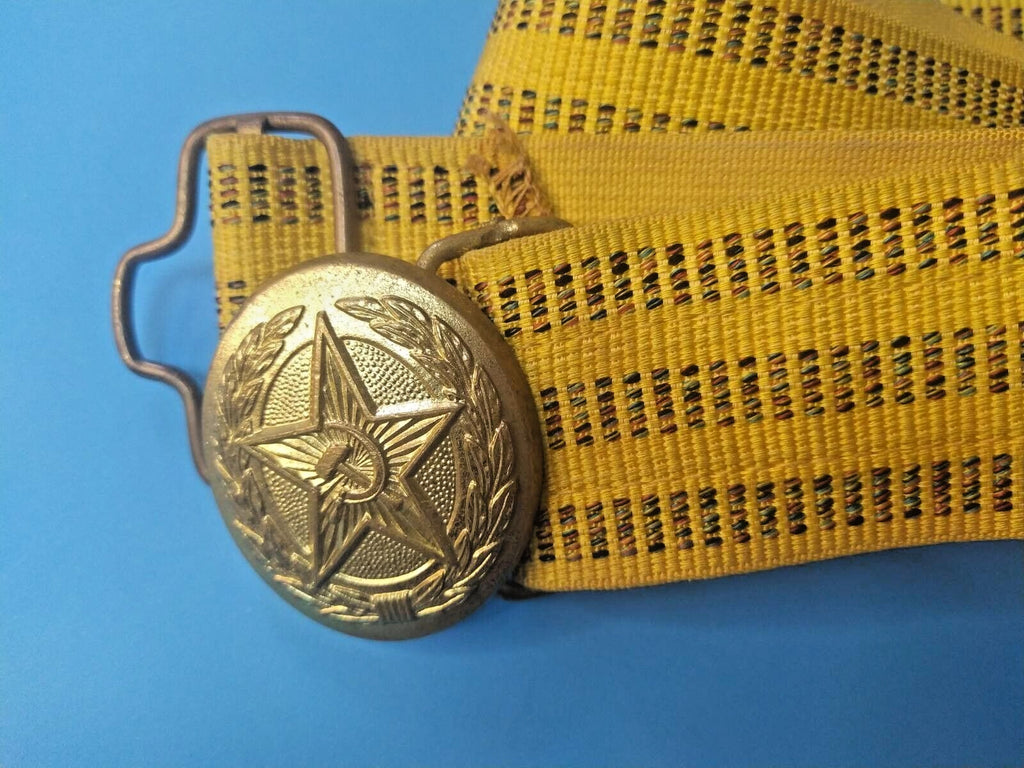 Soviet officer parade belt with gold brocade and brass star buckle