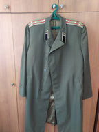 Soviet officer uniform raincoat 1989 in olive-khaki with colonel shoulder boards