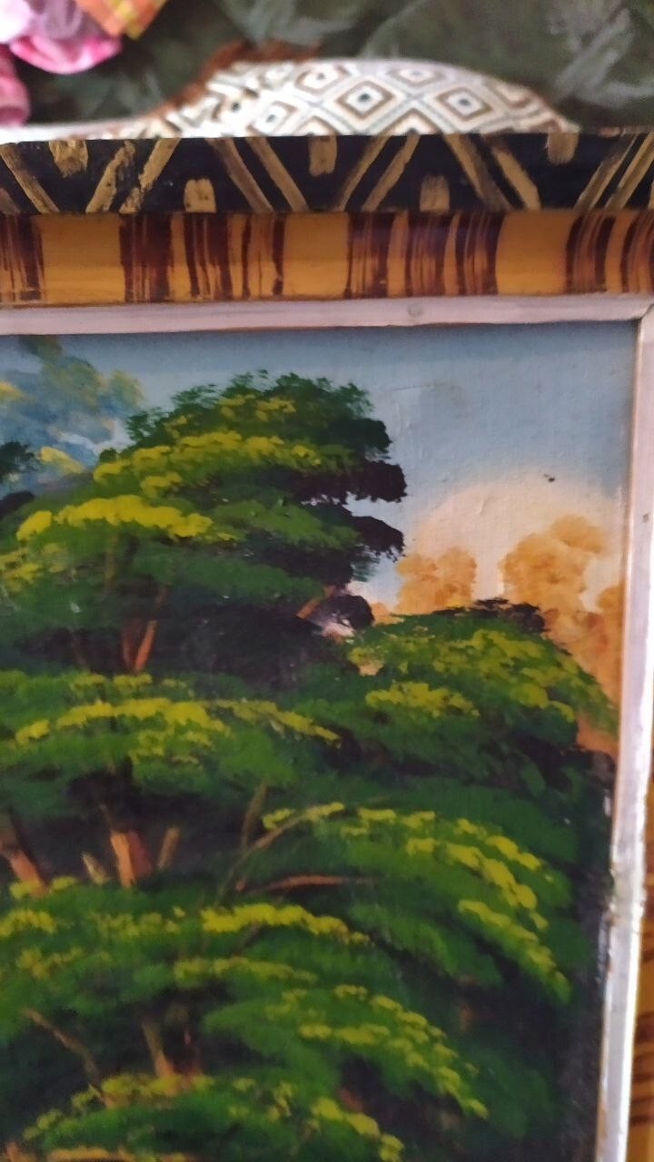 Back of oil on canvas painting with wooden stretcher and age wear – detail 7