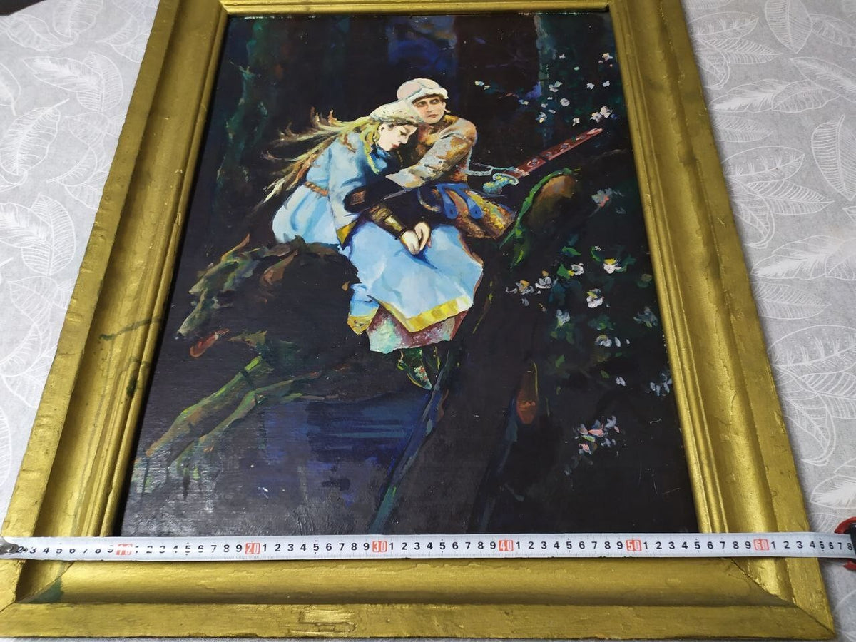 Ivan Tsarevich and Elena the Beautiful riding the Grey Wolf through a dark forest – detail 11